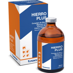  Hierro Plus 50ml, Complejo de Hierro Dextrano Vitamina B12 Cobre y Cobalto, Solucion Inyectable, Montana 19.491525 Hierro Plus 