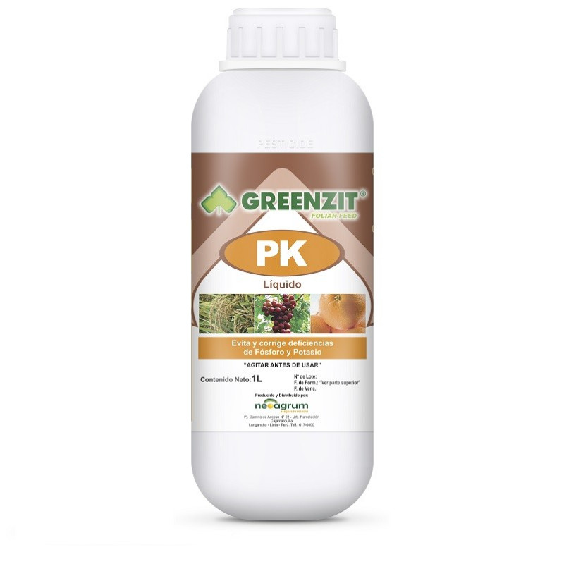  Greenzit PK 1L, Fertilizante foliar 100 % bioasimilable concentrado fosforo y potasio, Neoagrum 23.728814 Greenzit PK 1L, Ferti