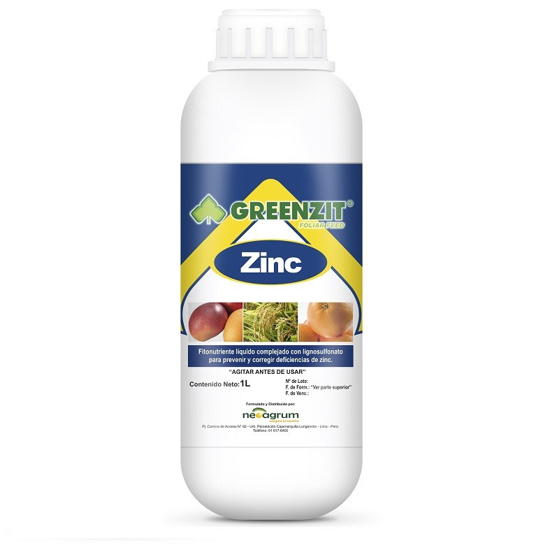  Greenzit Zinc 1L, Fitonutriente a base de ZINC con lignosulfonatos, Neoagrum 22.881356 Greenzit Zinc 1L, Fitonutriente a base d