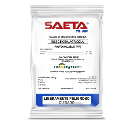  Saeta 100gr, Ciromazina, Insecticida regulador del crecimiento las larvas de dipteros accion por contacto, Neoagrum 22.033898 S