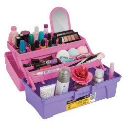  Cajas para Cosmeticos 14" 36x18x18cm 2Bandejas Deslizable Rosa Morado, Pretul 25052 27.966102 Cajas para Cosmeticos 14" 36x18x1