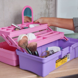  Cajas para Cosmeticos 14" 36x18x18cm 2Bandejas Deslizable Rosa Morado, Pretul 25052 27.966102 Cajas para Cosmeticos 14" 36x18x1