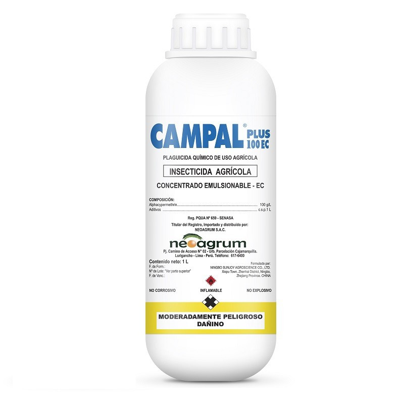  Campal PLUS 250ml, Alfacipermetrina, Insecticida no sistemico de amplio espectro, Neoagrum 20.338983 Campal PLUS 250ml, Alfacip