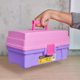  Cajas para Cosmeticos 14" 36x18x18cm 2Bandejas Deslizable Rosa Morado, Pretul 25052 27.966102 Cajas para Cosmeticos 14" 36x18x1