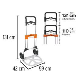  Carreta de Carga 200kg Plegable Ruedas TPR Mango Telescopico Aluminio Diablo, Truper 14090 359.322034 Carreta de Carga 200kg Pl