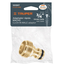  Conector Sistema Click Macho E3/4, Truper 101597 3.389831 Conector Sistema Click Macho E3/4, Truper 101597
Conexión rápida y au