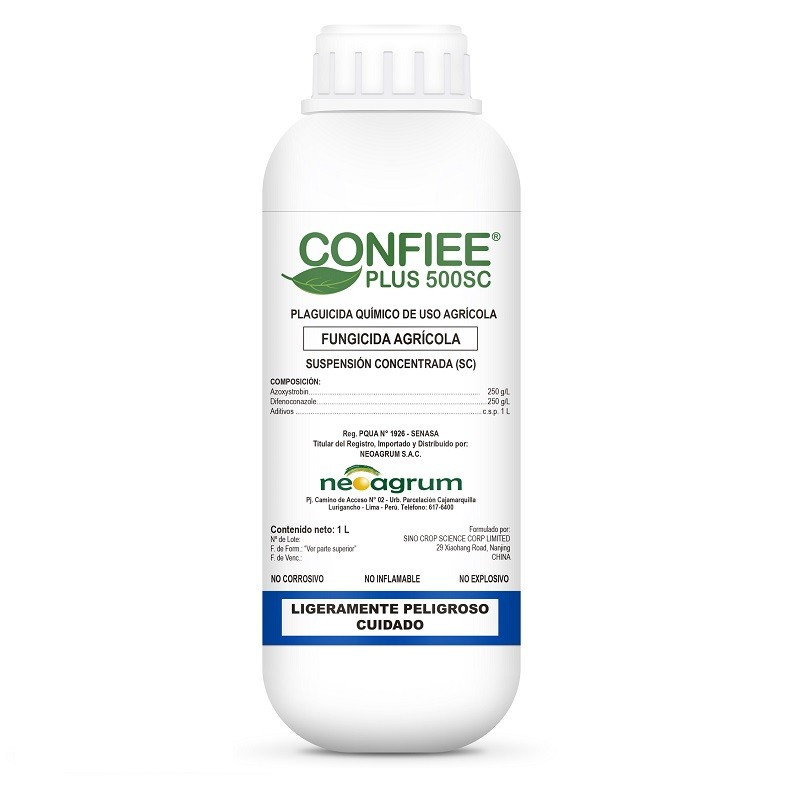  Confiee PLUS 250ml, Difenoconazole+Azoxystrobin, Fungicida de amplio espectro y translaminar, Neoagrum  72.881356 Confiee PLUS 