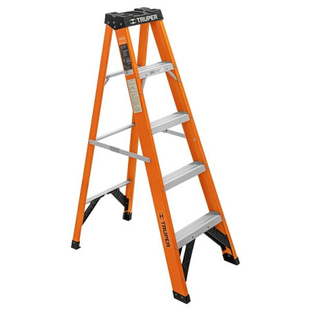  Escaleras de Tijera 4 Peldaños T2 Max2.9m P6.5kg FibraVidrio, Truper 100224 314.40678 Escaleras de Tijera 4 Peldaños A1.5m Max2