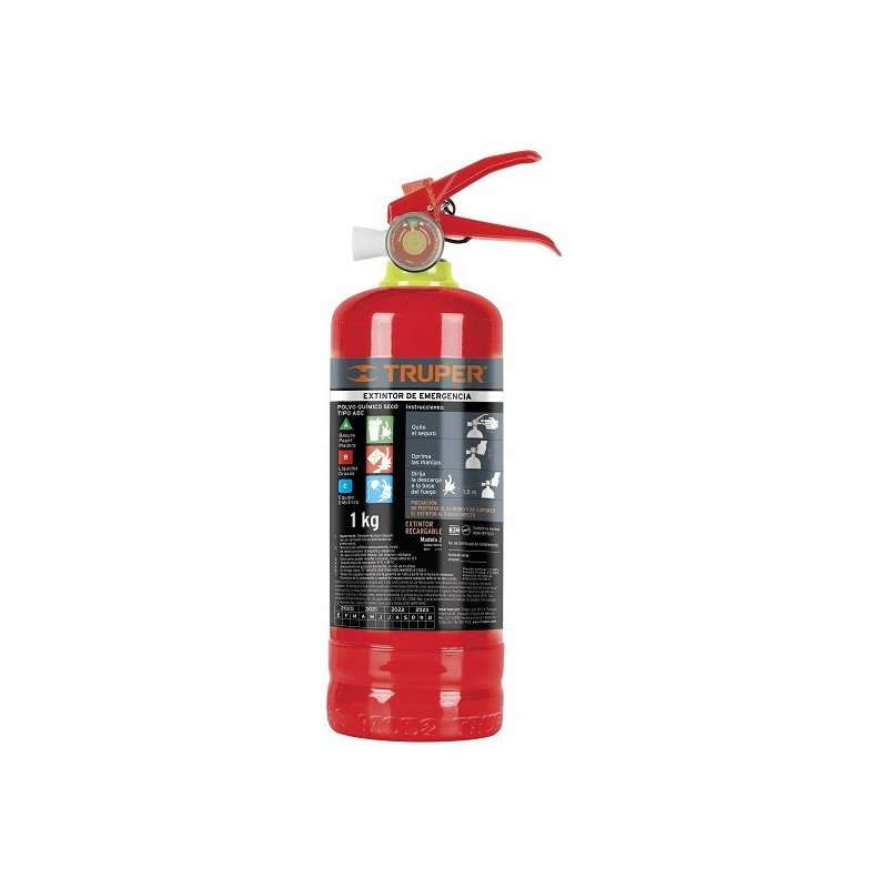  Extintor Recargable 1kg Portatil Inc. Polvo Tipo ABC, Casas Autos, Truper 100276 43.220339 Extintor Recargable 1kg Portatil Inc