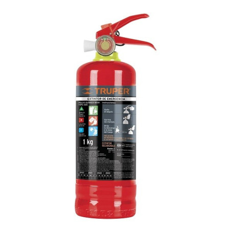  Extintor Recargable 1kg Portatil Inc. Polvo Tipo ABC, Casas Autos, Truper 100276 43.220339 Extintor Recargable 1kg Portatil Inc