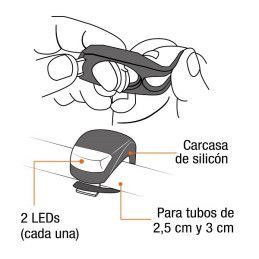  Linternas para Bicicleta 2Led Delantera y Trasera 2CR2032 3V, Pretul 16798 7.711864 Linterna para Bicicleta 2Led Delantera y Tr
