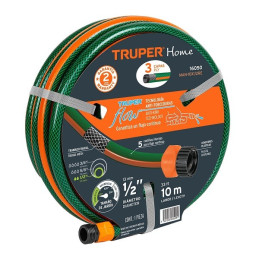  Manguera Reforzada 10M 3Capas 1/2" E1.7mm con Conector, Truper 16050  17.79661 Manguera Reforzada 10M 3Capas 1/2" E1.7mm con Co