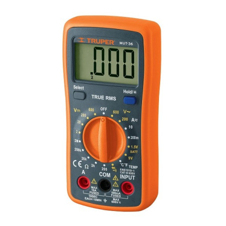  Multitester Digital MUT-50A 10A APO diodo continuidad 3AAA, Truper 100360 56.779661 Multitester Digital MUT-50A 10A APO diodo c