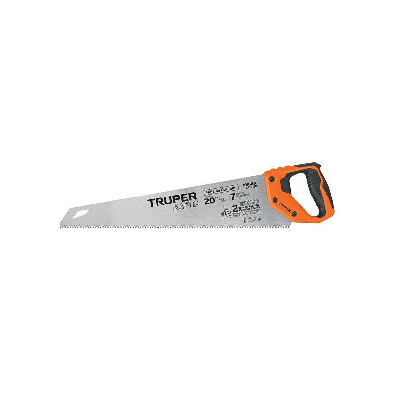  Serrucho Rapid 20" 50cm DDP7 TripleFilo, Mango Comfort grip, Truper 101869 20.338983 Serrucho Rapid 20" 50cm DDP7 TripleFilo, M