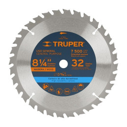  Discos Sierras 8-1/4" 32Dientes C5/8" para madera, Truper 12682 25.423729 Discos Sierras 8-1/4" 32Dientes C5/8" para madera, Tr