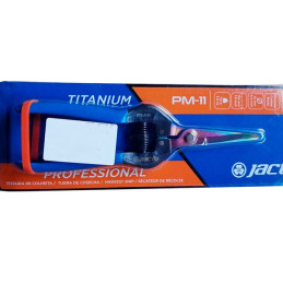  Tijera de Cosecha PM-11 Profesional, Cuchillas Titanio, Corte 10mm, Largo 195mm Ancho 49mm, Jacto 37.288136 Tijera de Cosecha P