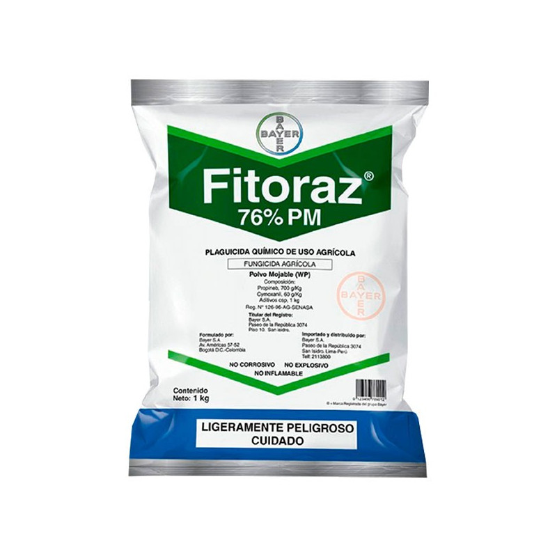  Fitoraz 1Kg, Propineb 70%+Cymoxanil 6% Fungicida Accion preventivo y curativo, Bayer 81.355932 Fitoraz 1Kg, Propineb 70%+Cymoxa