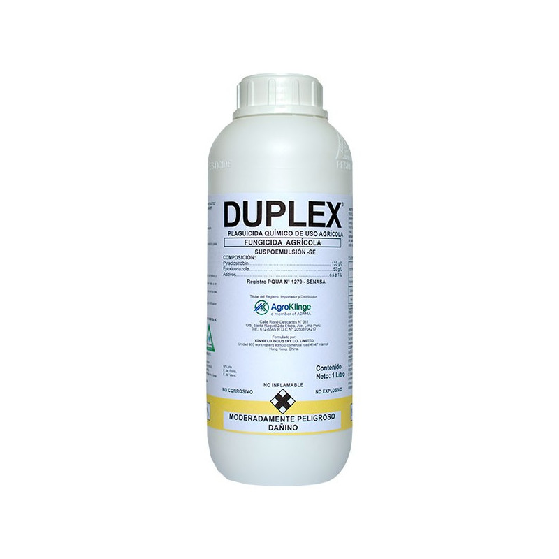  Duplex 1L, Pyraclostrobin, Epoxiconazole, Fungicida accion sistemico y contacto, Agroklinge 145.762712 Duplex 1L, Pyraclostrobi