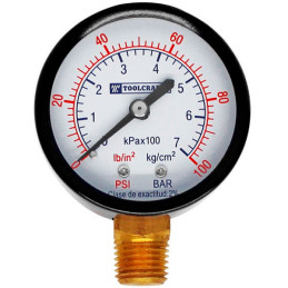  Manometro 0-100 PSI Tanque de Aire y Compresores Toolcraft TC2030 8.728814 Manometro 0-100 PSI Tanque de Aire y Compresores Too