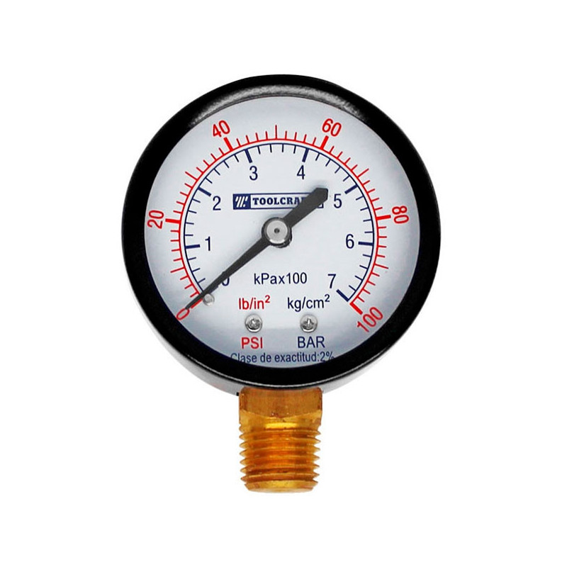  Manometro 0-100 PSI Tanque de Aire y Compresores Toolcraft TC2030 8.728814 Manometro 0-100 PSI Tanque de Aire y Compresores Too