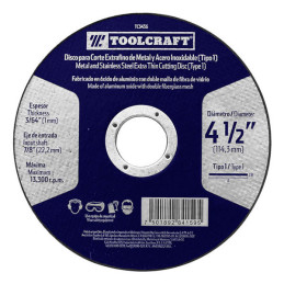  Disco corte Metal Fino 4 1/2" x1mm E7/8 OAluminio Toolcraft TC3456 3.559322 Disco corte Metal Fino 4 1/2" x1mm E7/8 OAluminio T