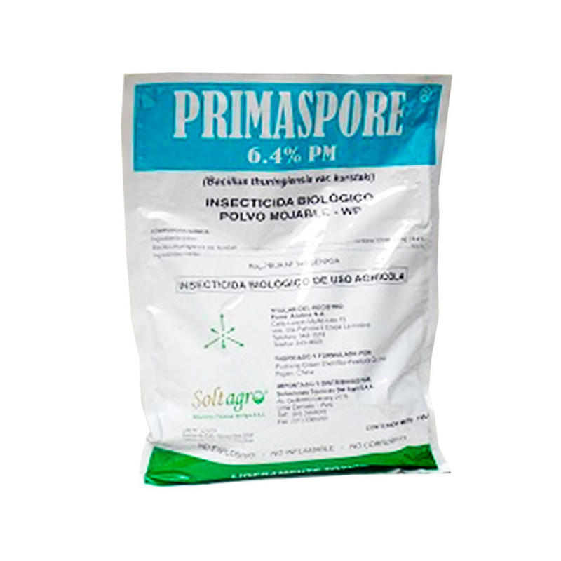  Primaspore 1Kg, Bacillus thuringiensis var. Kurstaki, Insecticida con accion sobre lepidopteros, Soltagro 58.474576 Primaspore 