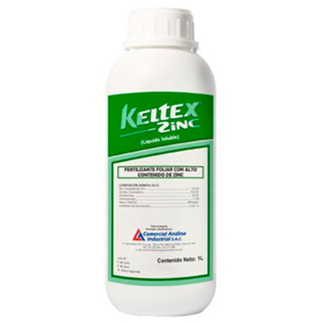  Keltex Zinc 1L, Fertilizante foliar, CAISAC 16.949153 Keltex Zinc 1L, Fertilizante foliar, CAISAC
Es un fertilizante foliar dis