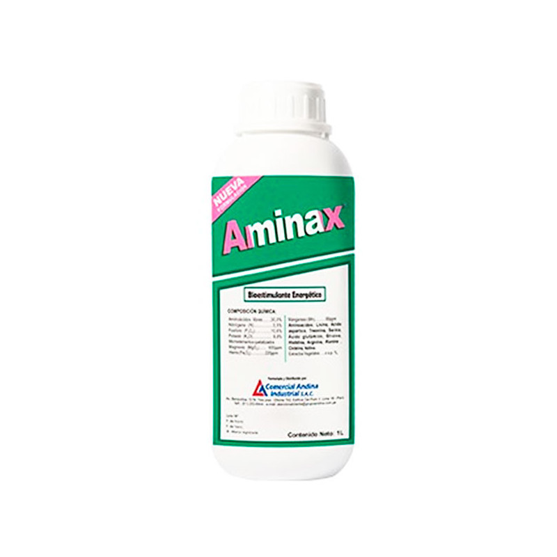  Aminax 1L, Aminoacidos libres, Bioestimulante energetico, CAISAC 41.525424 Aminax 1L, Aminoacidos libres, Bioestimulante energe