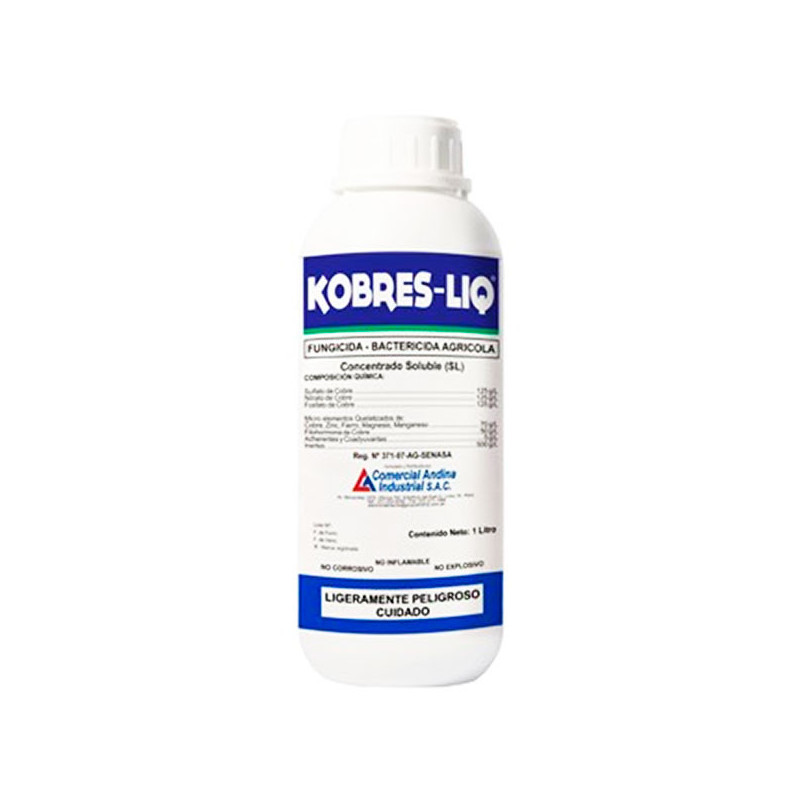  Kobres Liq 1L, Cobre Pentacuprico, Fungicida bactericida, CAISAC 61.016949 Kobres Liq 1L, Cobre Pentacuprico, Fungicida bacteri