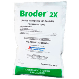  Broder 2X 500gr, Bacillus thuringiensis var. Kurstaki Insecticida Biologico accion ingestion, CAISAC 32.20339 Broder 2X 500gr, 