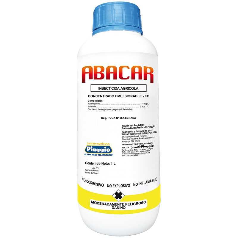  Abacar 1L fco, Abamectina, Insecticida por contacto e ingestion, 25651 SAFP 38.983051 Abacar 1L fco, Abamectina, Insecticida po