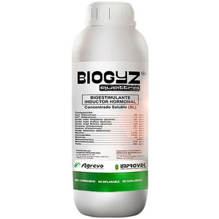  Biogyz Quattro 20L, Tetrahormonal Organico, Giberelinas, Auxinas, Citoquininas y Abscisinas, Agrevo 2460 Biogyz Quattro 1L, Tet