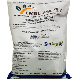  Emblema 75.7 1Kg, Herbicida Glifosato Sal de Amonio Granulos Solubles Sistemico No Selectivo, SICompany 31.355932 Emblema 75.7 