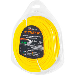  Hilo Redondo para desbrozadora 3.3mm x48M Blister, HLB-130 17630 Truper 17.79661 Hilo Redondo para desbrozadora 3.3mm x48M Blis